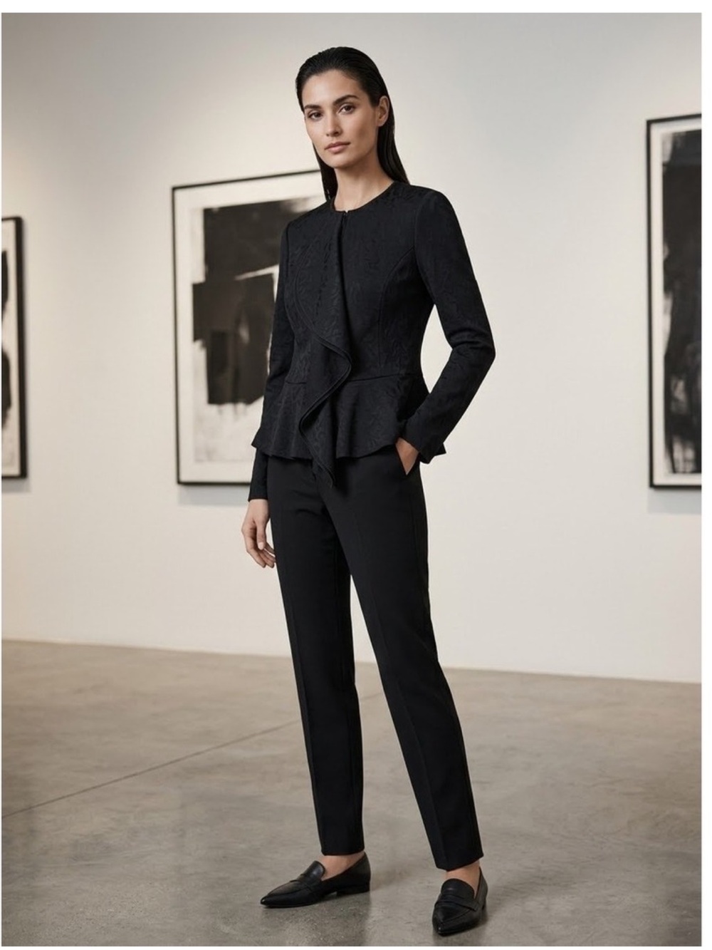 St. John Black Tailored Ponte Trousers